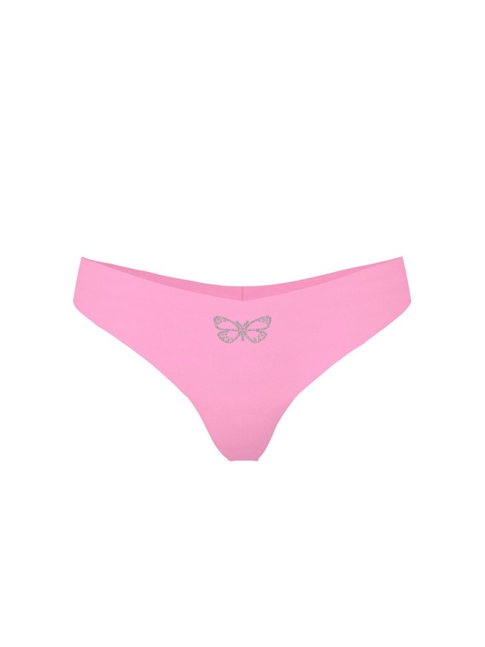 PINK Victoria’s Secret No-Show Thong Panty with Rhinestone Butterfly